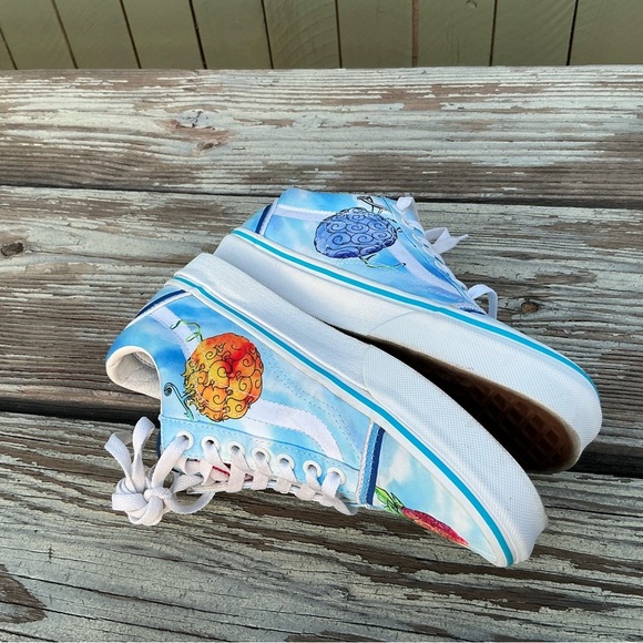 VANS x One Piece Old Skool Devil Fruit Sneakers Shoes Blue Mens 5.5 Womens 8.5 - Picture 2 of 12